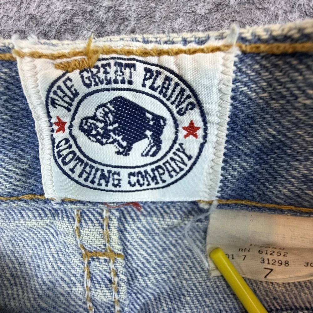 Vintage The Great Plains Clothing Co Mini Jean Skirt Womens 7 Blue Denim School